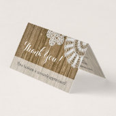 Nappe en crochet en bois rustique Carte de remerci (Front)