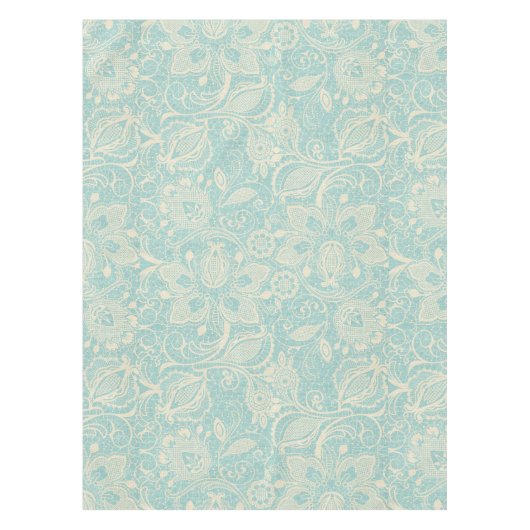 Nappe en dentelle bleue turquoise (Devant)