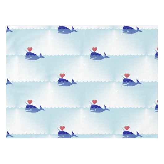 nappe en tissu de table de narval kawaii (Devant (Horizontal))