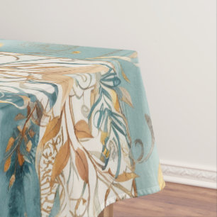 Nappe Enchantée Splendor d'automne Turquoise doré Vintag
