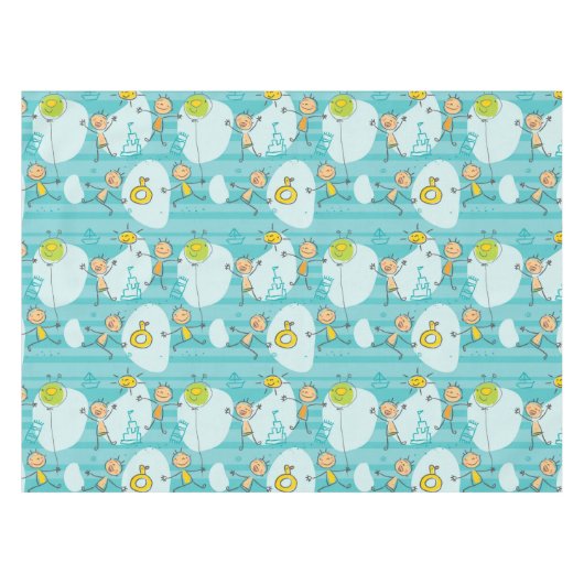 Nappe Enfants mignons jouant sur le motif de plage (Devant (Horizontal))