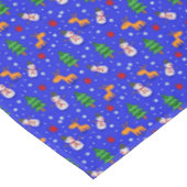 Nappe Enfants Snowmen Reindeer Noël Arbres Bleu Rouge Ro (Angle)