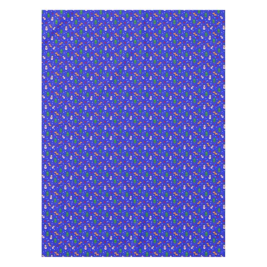 Nappe Enfants Snowmen Reindeer Noël Arbres Bleu Rouge Ro (Devant)