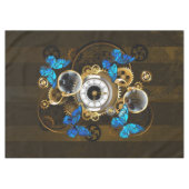 Nappe Engrenages à vapeur et papillons bleus (Devant (Horizontal))