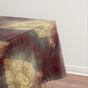 Nappe entraîneur de table golden buddha en rouge foncé