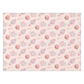 Nappe Espace Filles Anniversaire Astronaute Rose (Devant (Horizontal))
