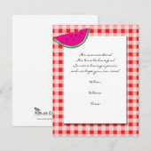 Nappe et invitation rouges et blanches de pastèque (Devant / Derrière)