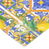 Nappe Été, Carreaux siciliens, agrumes, oranges, majolic (Angle)