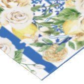 Nappe Été Méditerrannée citron et fleurs imprimés (Angle)