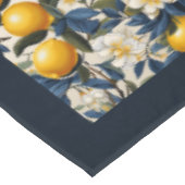 Nappe Été Méditerrannée jaune citrons bleu marine (Angle)