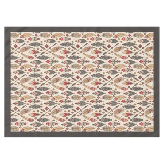 Nappe ethnique avec plume et motif Arrow (Devant (Horizontal))