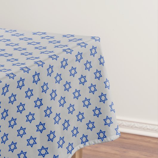Nappe Étoile de David bleue sur argent mat (In Situ)