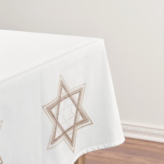 Nappe Étoile de David | Elegant or et blanc moderne (In Situ)