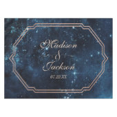 Nappe Étoile de nuit Sky Celestiy Galaxy Mariage Monogra (Devant (Horizontal))