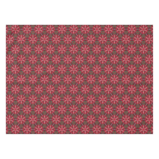 Nappe Etoile rouge et Motif de Noël géométrique vert (Devant (Horizontal))
