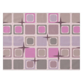Nappe Étoiles Carrés modernes du milieu du siècle Rose v (Devant (Horizontal))