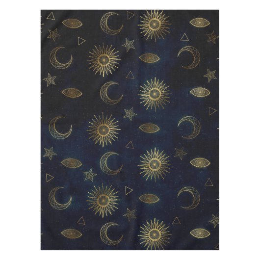 Nappe Étoiles célestes Blue Gold Sun Moon (Devant)