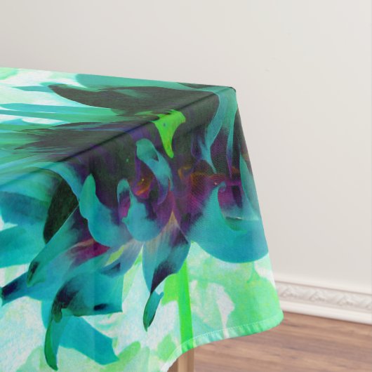 Nappe Etonnant Turquoise et noir Cactus Dahlia (In Situ)