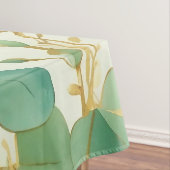 Nappe Eucalyptus Feuille Green et Gold Design (In Situ)
