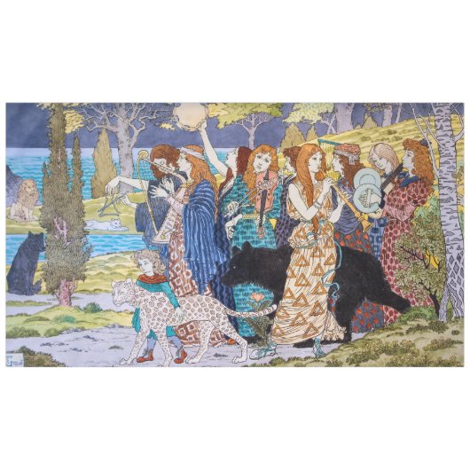 Nappe Eugene Grasset - Panneau Décoratif Harmonie (Devant (Horizontal))