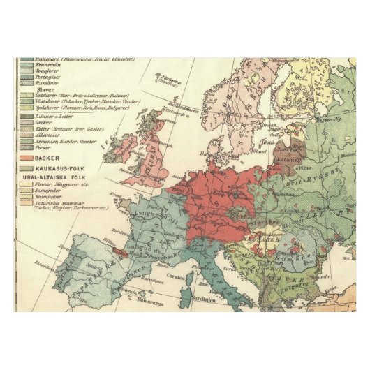 Nappe Europe Carte Pays Antique Mondiale (Devant (Horizontal))