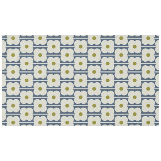 Nappe Eyelet à fleurs Abacus blanc et bleu (Devant (Horizontal))