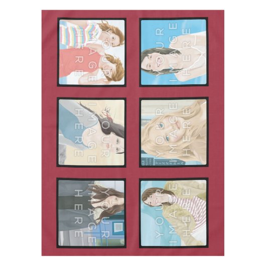 Nappe faite sur commande rouge de coton (Devant)
