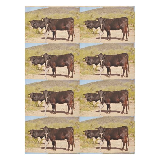 Nappe faite sur commande "vaches à brun en chrome (Devant)