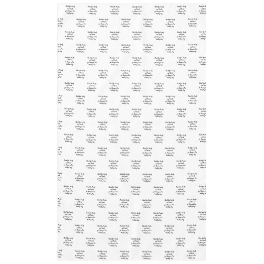 Nappe Famille Amis Mariage Réception Typographie (Devant)