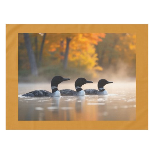 Nappe Famille de Loon en automne (Devant (Horizontal))