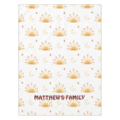 Nappe Famille de Motifs Céleste Boho Jaune (Devant)