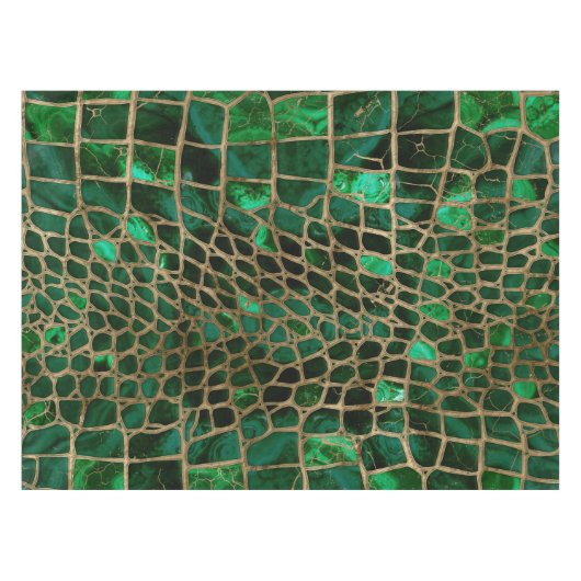 Nappe Faux Crocodile texture malachite et or (Devant (Horizontal))