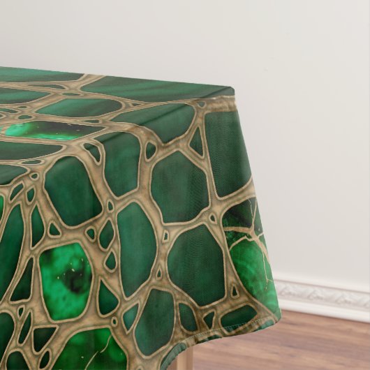 Nappe Faux Crocodile texture malachite et or (In Situ)