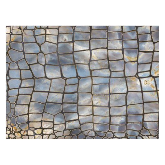 Nappe Faux Crocodile texture marbre et or (Devant (Horizontal))