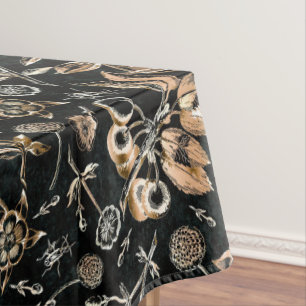 Nappe Faux Gold Beetles Fleurs Feuilles Fruits cerise