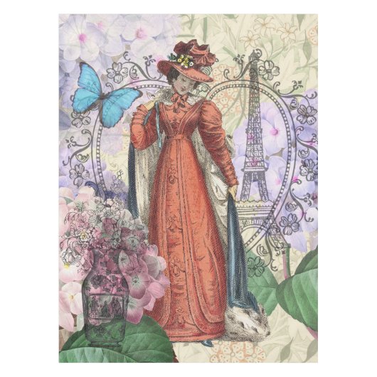 Nappe Femme victorienne à la mode rouge colorée (Devant)