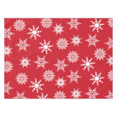 Nappe Festif de Noël Rouge & Blanc Snowflakes Étoiles (Devant (Horizontal))