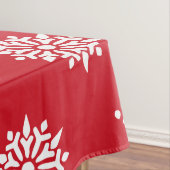 Nappe Festif de Noël Rouge & Blanc Snowflakes Étoiles (In Situ)