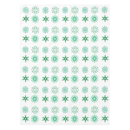 Nappe Festif Green Snowflake Motif Noël (Devant)