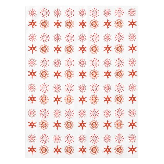 Nappe Festif Red Snowflake Motif Noël (Devant)