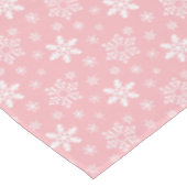 Nappe Festin rose blanc flocon de neige carrelé Noël (Angle)