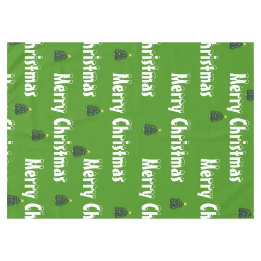 Nappe Festive arbres de Noël verts (Devant (Horizontal))