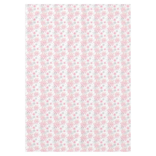 Nappe Festive rose grise neige motif carrelé (Devant)