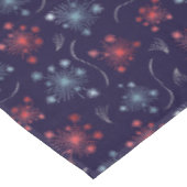 Nappe Festive Rouge, Bleu et Argent feux d'artifice (Angle)