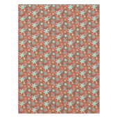 Nappe Festive Rouge Floral Motif de Noël (Devant)