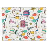 Nappe fête d'anniversaire ballons cake champagne (Devant (Horizontal))