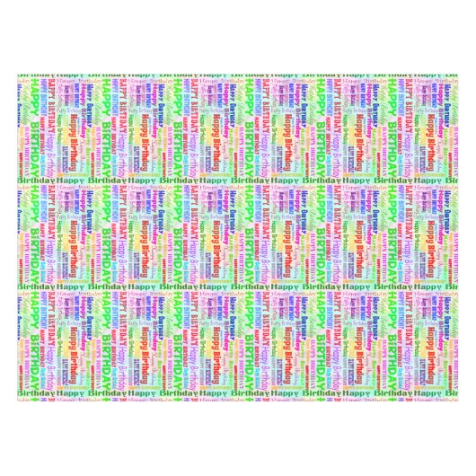 Nappe Fête d'anniversaire de textiles de Tableau (Devant (Horizontal))