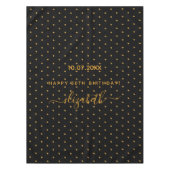 Nappe fête d'anniversaire parties scintillant en or noir (Devant)