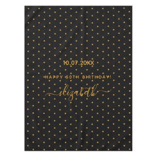 Nappe fête d'anniversaire parties scintillant en or noir
