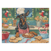 Nappe Fête de Noël Doberman Pinscher (Devant (Horizontal))